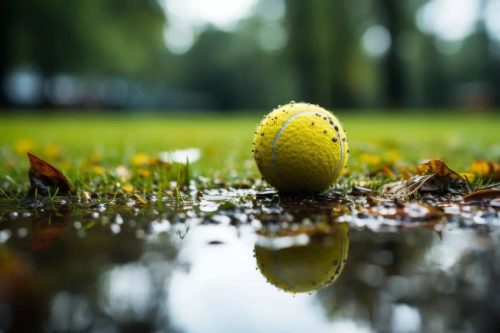 balle de tennis dans le jardin