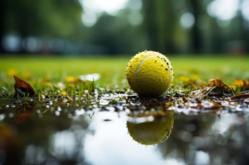 balle de tennis dans le jardin